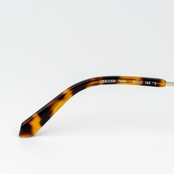 Off-White MIAMI Men Sunglasses Gold Brown Oval OERI13M MIAMI 7664 NEW AUTHENTIC - Picture 10 of 16